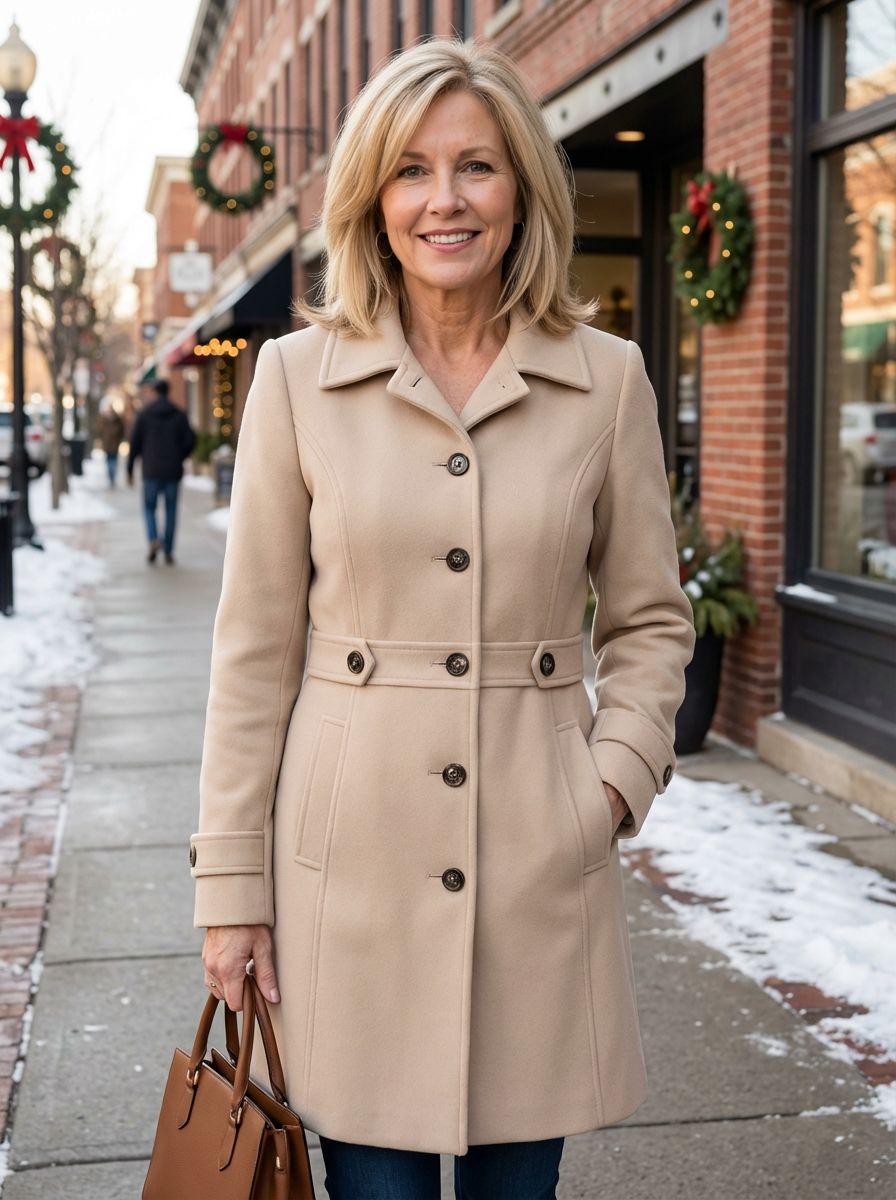 Elegant Wool-Blend Coat – Comfortable, Flattering & Timeless