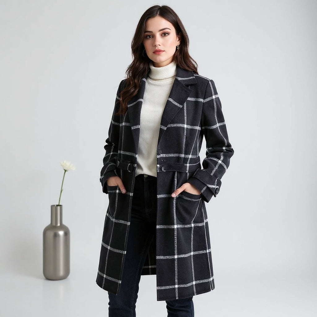 Lapel Black Tweed Coat | Vintage Elegance Meets Modern Strength