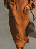 Orange Top & Pocket Maxi Skirt Set