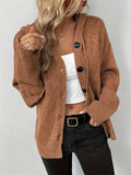 MILSA™ - Cozy Plain Button Front Hooded Cardigan