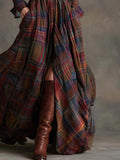 Beatriz | Retro Checkered Maxi Dress