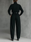 Chic All-Black Two-Piece Set