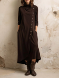 Dark Brown Bohemian Midi Dress