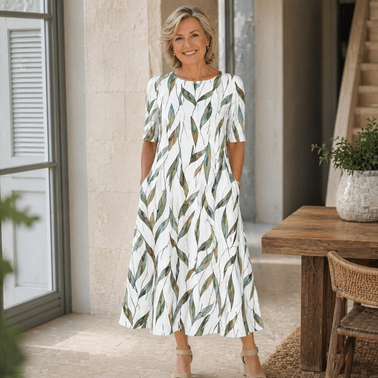Eleanor | Effortless Floral Midi Dress