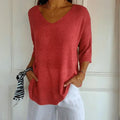 Fenella - Casual Solid Color Work Top