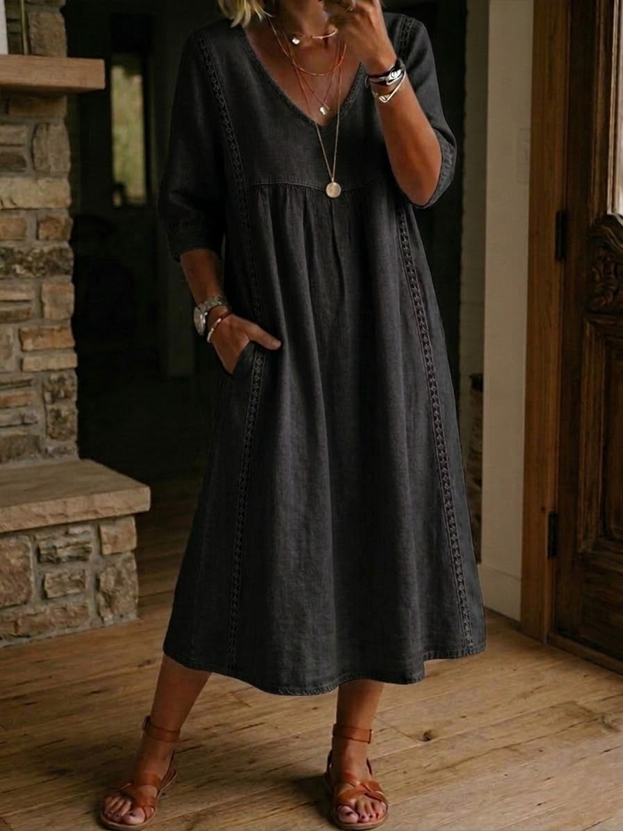 Isla | The Botanical Patchwork Cotton-Linen Maxi