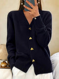 Armelle | Elegant Heart Button Cardigan