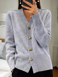 Armelle | Elegant Heart Button Cardigan