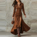 The Savannah Ruched Split Maxi Dress